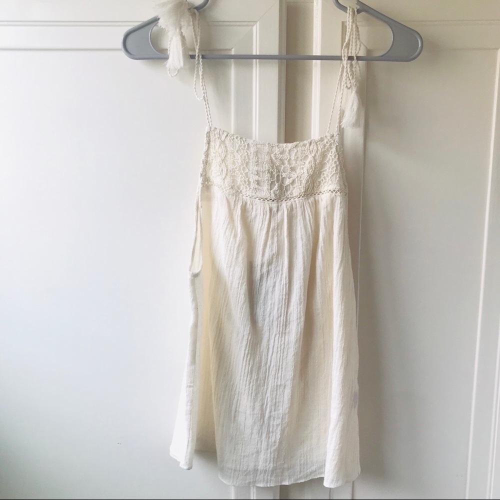 NWT Anthro Moon River Crochet Tassel Tank Small - Picture 5 of 8